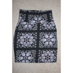 Charlotte Russe Patterend Bodycon Skirt